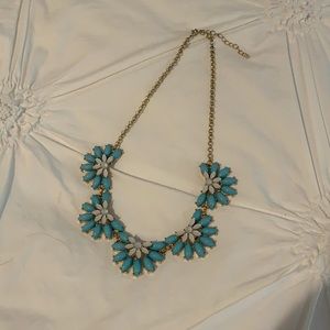 Blue and gold statement necklace